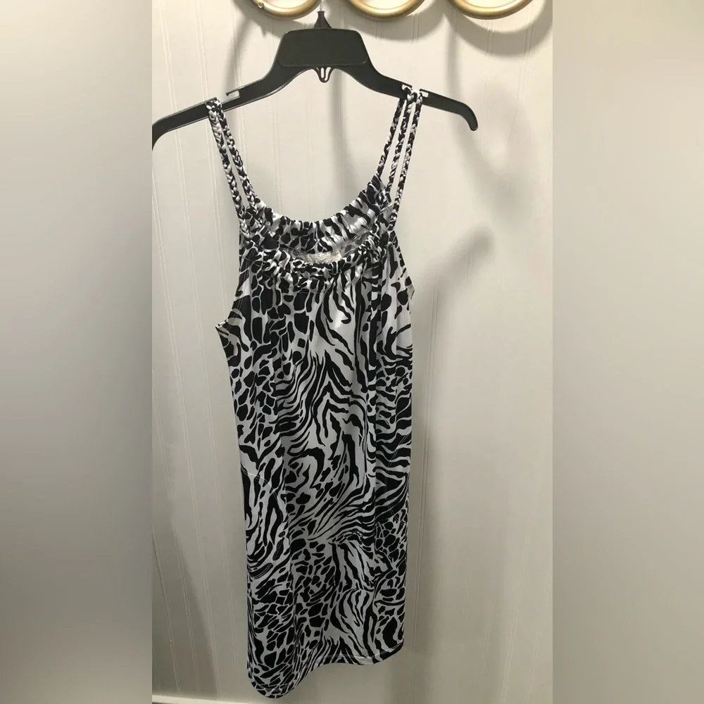 J. Valdi Blk/Wht Print Sundress - Picture 1 of 3